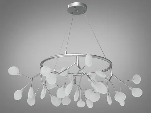 Очаровательная, качественная подвесная люстра на кухню "Светлячок", 36 ламп, хром - фото 2