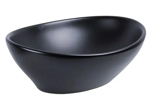 Комплект Qtap Dove: Раковина накладная овальная 415x340x140 мм Matt Black + Донный клапан PU03 (QT063078MBMBN47307) - фото 3