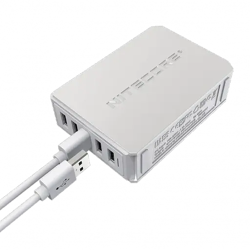 Пятиканальное зарядное устройство Nitecore UA55 USB 50W (Белое) - фото 3