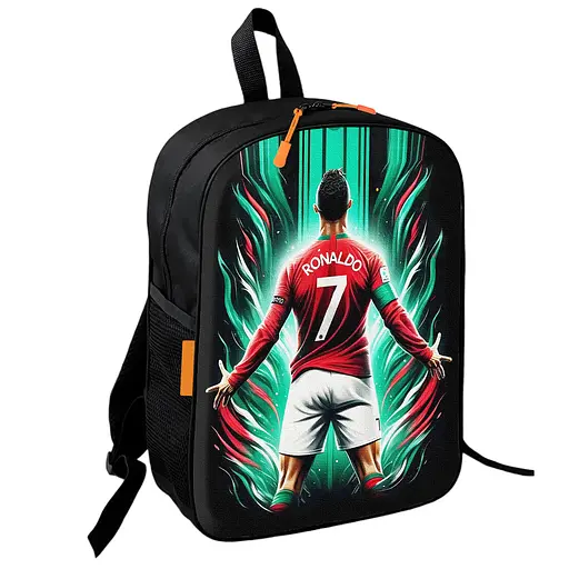 Рюкзак школьный детский спортивный Криштиану Роналду 36х27 см подростковый для мальчика футболиста (4076)