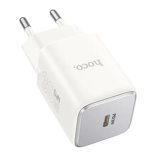 Мережевий зарядний пристрій Hoco N43 Vista single port PD30W charger(EU) Білий - фото 1