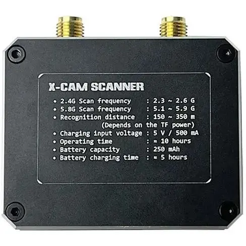 Детектор дронов и обнаружитель беспроводных камер Nectronix до 350 метров в диапазонах 2.4G/5.8Ghz X-CAM Scanner - фото 5
