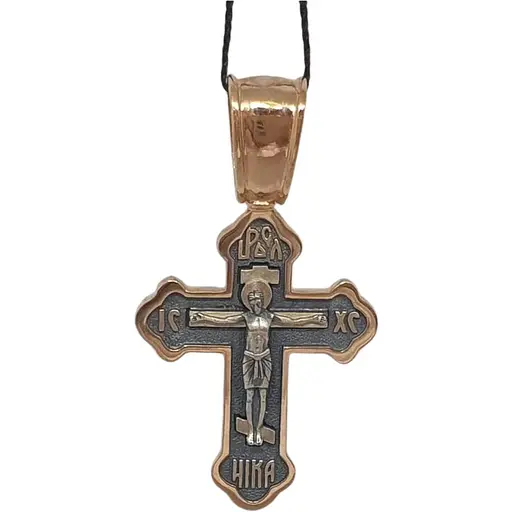Золотий хрестик Харківська ювелірна фабрика Розп'яття Христа. 11492-Ч