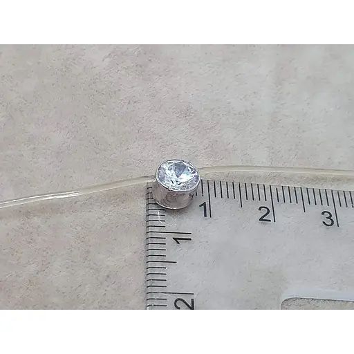 Ювелірний шнурок Premium з силікону з срібними вставками і фіанітом. 4057р 34 - фото 3