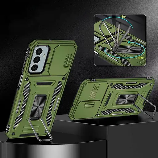 Ударостійкий чохол Epik Camshield Army Ring для Samsung Galaxy A26 5G Оливковий / Army Green - фото 2