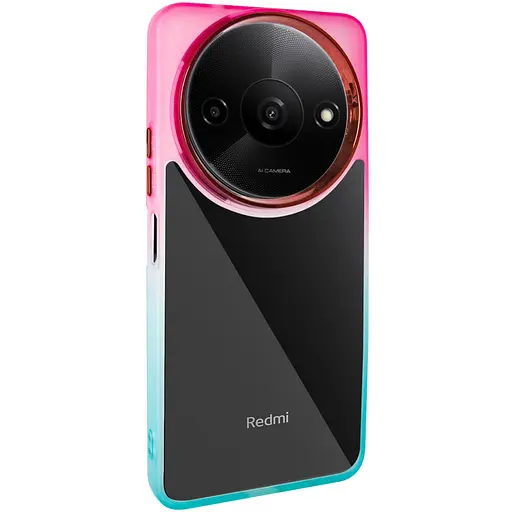 Чехол Epik TPU+PC Fresh sip series для Xiaomi Redmi A3 Бирюзовый/Розовый