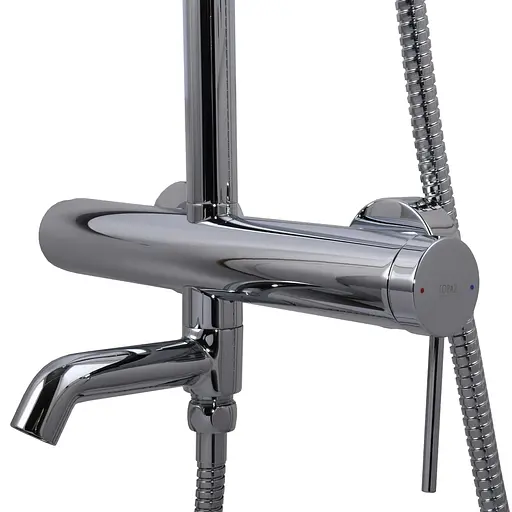 Душова система TOPAZ LOFT TLF 32102-H75-C хромована настінна для ванної з верхньою та ручною лійкою - фото 5