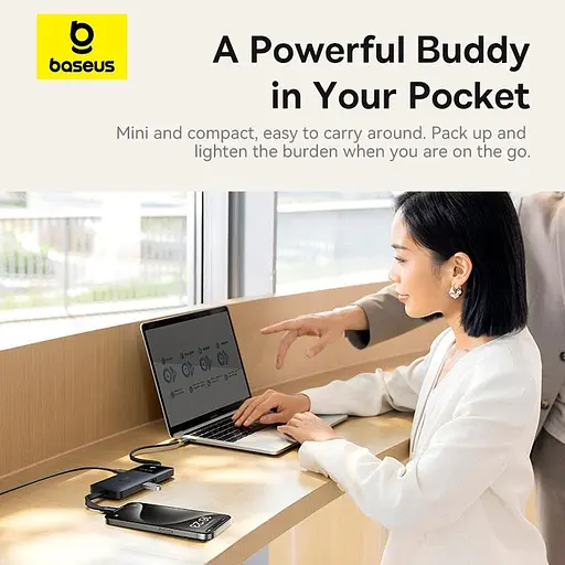 Хаб-адаптер Baseus Dual Fast Charging 6-in-1 Hub Usb-C to HDMI 4K + 2xUsb-A + 3xUsb-C - фото 8