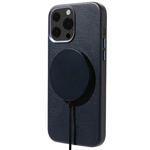 Оригінальний шкіряний чохол Decoded Leather Case MagSafe для iPhone 13 Pro (6.1") Matt Navy Blue