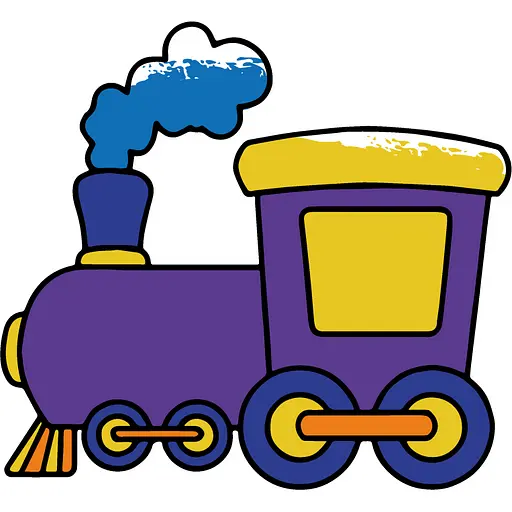 Набор для раскраски с пальчиковыми красками ArtCraft Паровозик 25х25 см (15628-AC)