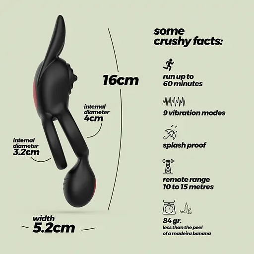 Эрекционное кольцо Crushious Dingo 16 см (черный) - фото 13