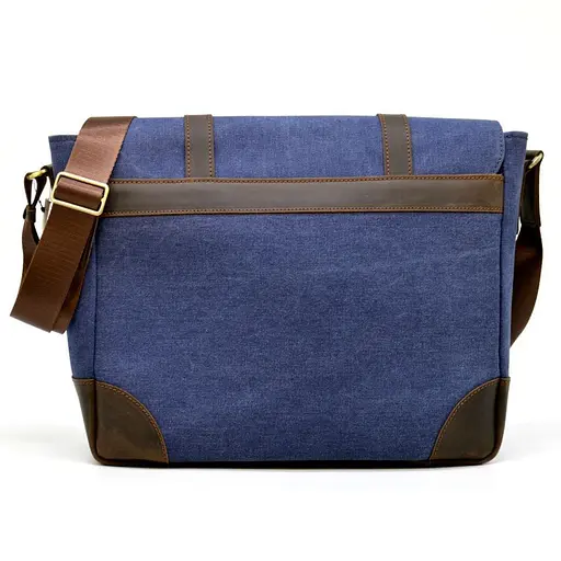 Сумка мужская через плечо канвас + кожа TARWA 37х31х12 см sum0028349 - фото 4