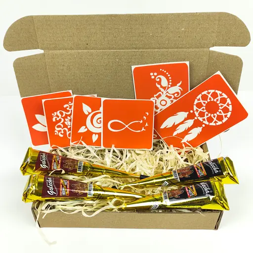 Набор хны с трафаретами для био-папа №2 henna-set-02