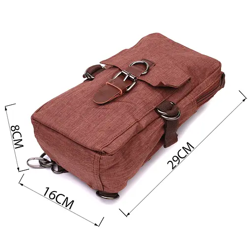 Плечова сумка для чоловіків із щільного текстилю Vintage 16х29х8 см sum0028977 - фото 4