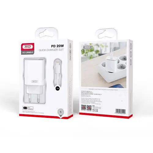 Мережевий зарядний пристрій XO L90B EU PD20W Light fast home charger with Lightning cable Білий - фото 4