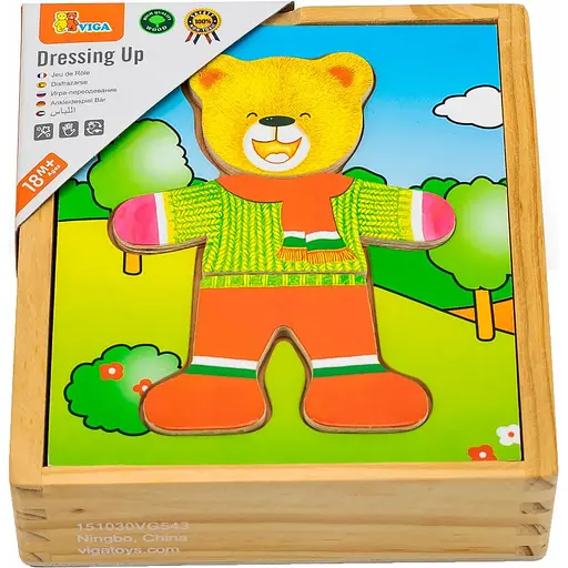 Дерев'яний ігровий набір Viga Toys Гардероб ведмедя (56401) - фото 4