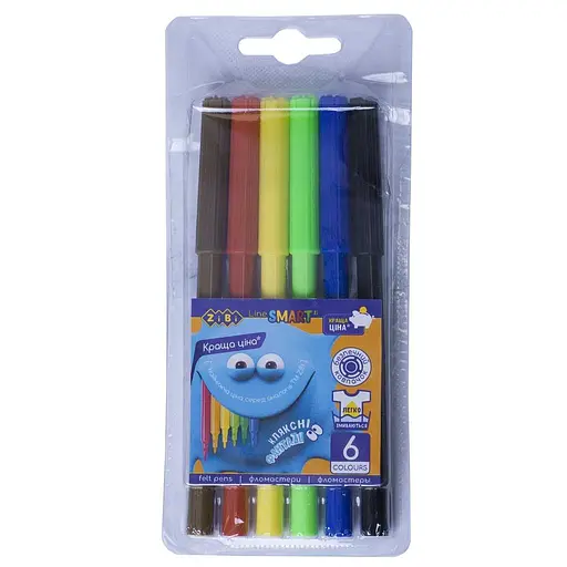 Фломастеры ZiBi Jumbo 6 цветов 4 шт.