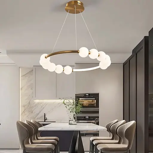 Люстра Nordic Pearl с плафонами-жемчужинами на 3 режима Line F | Ст. SG33 - фото 12