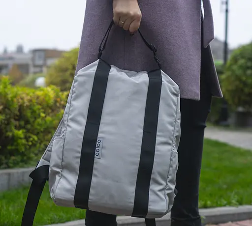 Рюкзак-антикрадій OOLOO Кенгуру mini 40x30x12 см, світло-сірий 2649 - фото 7