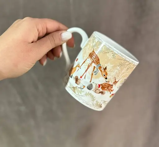 Чайный набор 2 чашки R36260 Бэмби керамика в подарочной упаковке 220 мл Белая - фото 2