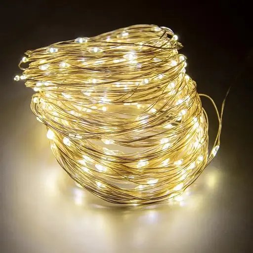 Гирлянда Роса 200 м USB 2000 LED на прозрачной проволоке Теплый белый - фото 1