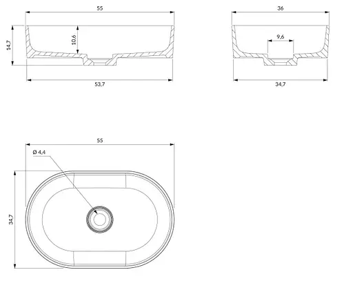 Раковина Omnires Ovo white (OVOUNBM) - фото 6