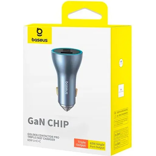 Автомобильное зарядное устройство Baseus Golden Contactor Pro 65W Gray (C00035202841-00) [136668] - фото 6