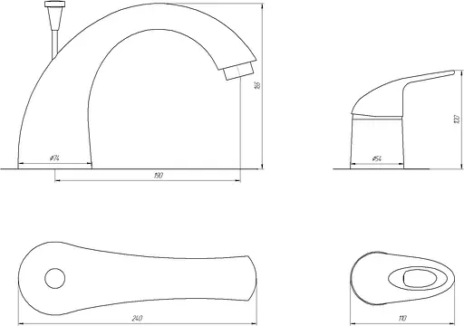 Смеситель для ванны Globus Lux Smart GLSM-0109 Хром - фото 5