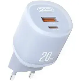 Мережевий зарядний пристрій XO L144(EU) PD20W 1USB-A+1USB-C Fast Charger Синій - фото 1