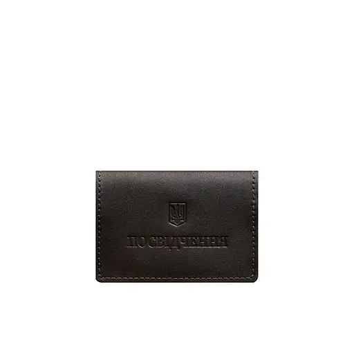 Кожаная обложка для пенсионного удостоверения темно-коричневая - фото 7