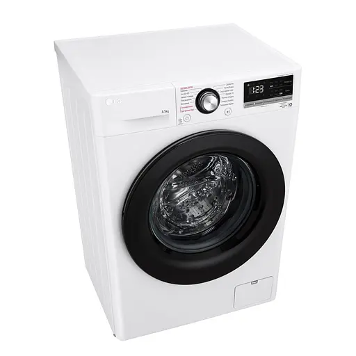 Стиральная машина LG фронтальная 85 кг 1200 A+++ 48 см дисплей пара инвертор белый - фото 7