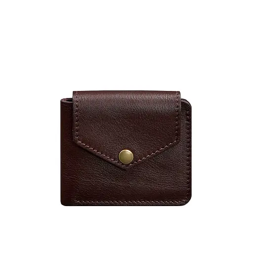 Кожаный портмоне 4.2 на бордовой кнопке. - фото 7