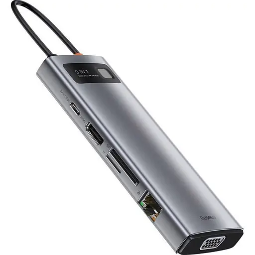 USB-хаб Baseus Metal Gleam Series 9-in-1 Multifunctional Type-C HUB Docking Station Space Gray (CAHUB-CU0G) [72635]