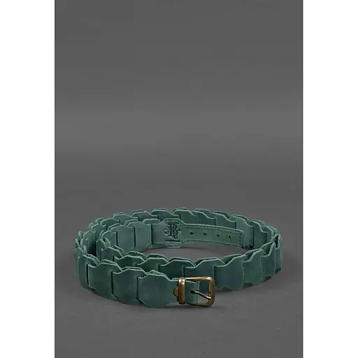 Женский кожаный бохо-ремень BlankNot зеленый - фото 5