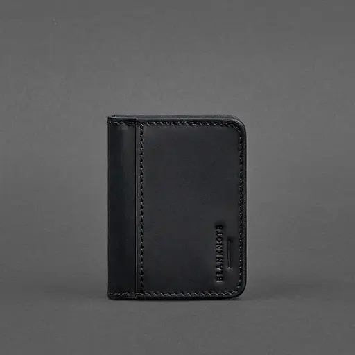 Кожаная обложка для ID-паспорта и водительского заседания 4.1 черная Crazy Horse с гербом - фото 6