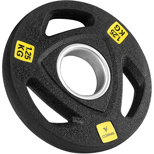 Диск олимпийский Cornix 1 x 1.25 кг 51 мм металлический, прорезиненный Black XR-0423 - фото 1