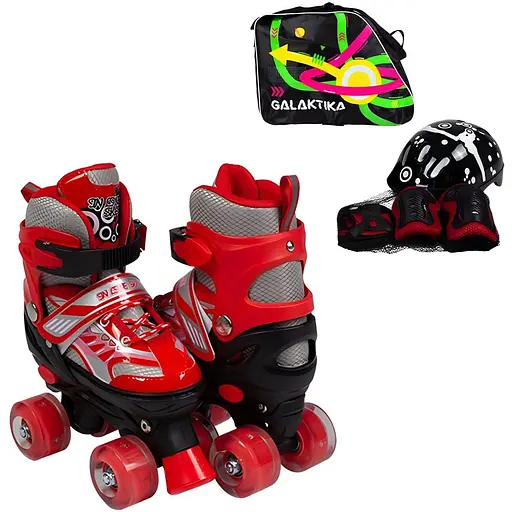 Ролики RS-0039 M (34-38) з підсвіткою червоні - фото 2