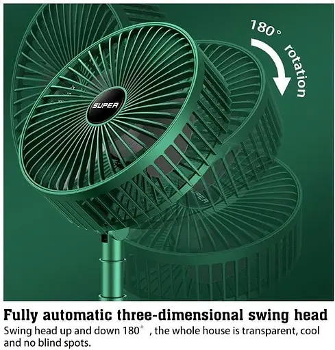Портативный настольный вентилятор BESTOTTAM USB со встроенной батареей 1800 мАч - фото 4