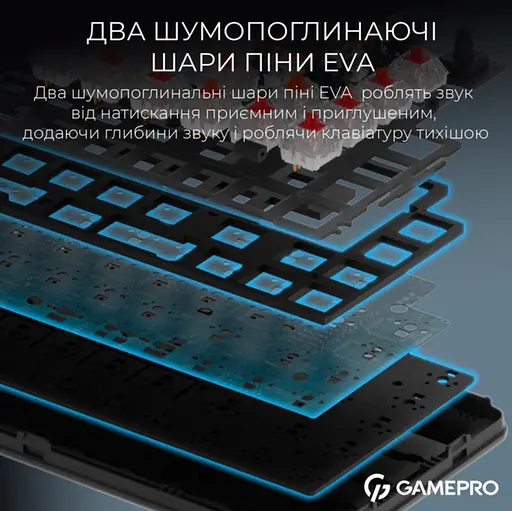 Клавиатура беспроводная игровая механическая GamePro MK-210-B Pro Black-White QLAB Orange Switches Hot-Swap - фото 9
