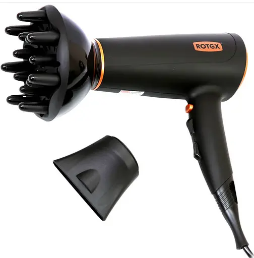 Профессиональный мощный фен Rotex RFF200-B DelicateCare Pro диффузор концентратор 2000 Вт - фото 1