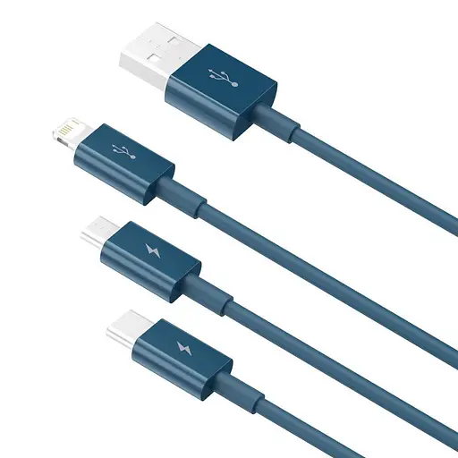 Кабель Baseus Superior 3 в 1 (Micro USB + Lightning + Type-C) 3.5A скоростной CAMLTYS-03 - фото 1