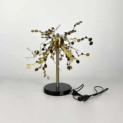 Лампа настольная из гибких латунных кружочков из металла Ø 50х45 см | Line F | Арт. 1030T AB - фото 5