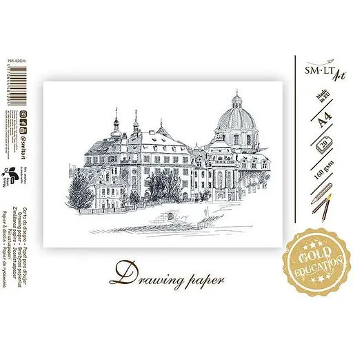 Склейка для ескізів та рисунку SM-LT Art Gold Drawing Paper 160г/м2 20л - фото 1