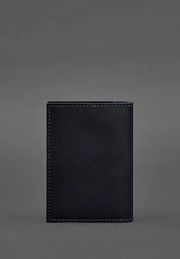 Кожаная обложка для паспорта и военного билета 1.2 синяя Краст - фото 5