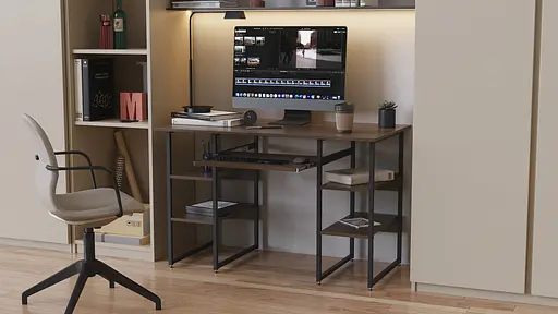 Компьютерный стол Ferrum-decor Тим 75x120x70 черный ДСП Дуб Сонома Труфель 16мм (FRD-103972)