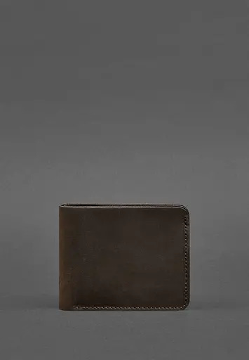 Кожаный портмоне 4.4 (с зажимом) темно-коричневый Crazy Horse - фото 2