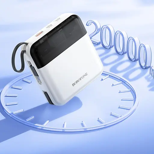 Портативний ЗП Power Bank Borofone BJ64A Distinct 22.5W+PD20W with cable 20000 mAh White - фото 4