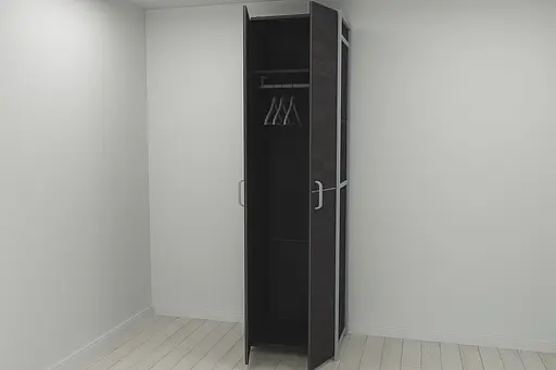 Шкаф Гардероб Уни секция 6 серии Конект Ferrum-decor 220x60x50см Серый металл ДСП Венге Магия 16 мм (FRD-104576)