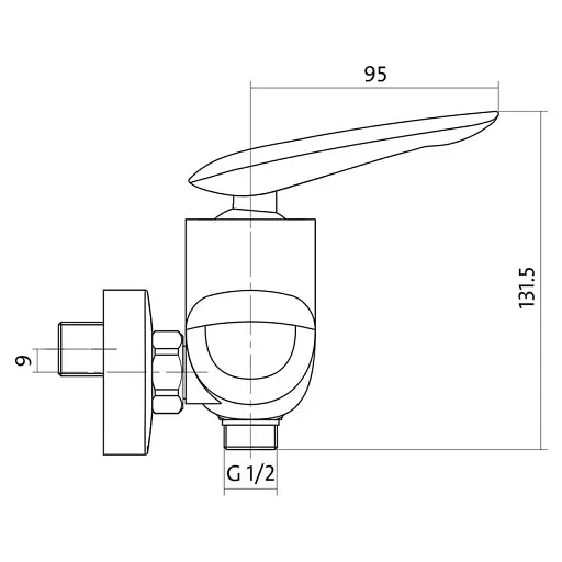 Змішувач для душу Cersanit Mayo S951-038 одноважільний Хром 30412 - фото 2