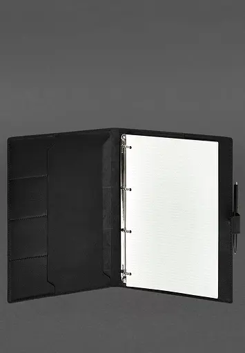 Кожаный блокнот А4 (софт-бук) 9.2 черный краст - фото 3